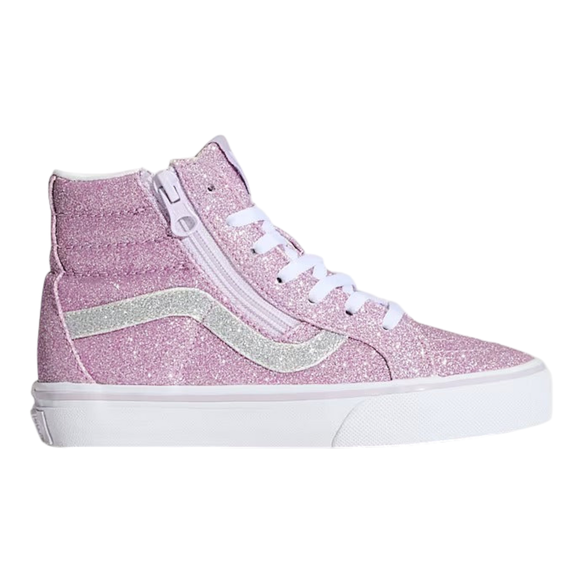 Vans Sk8-Hi Glitter Little Kids' (PS) Sneakers — Pink/White