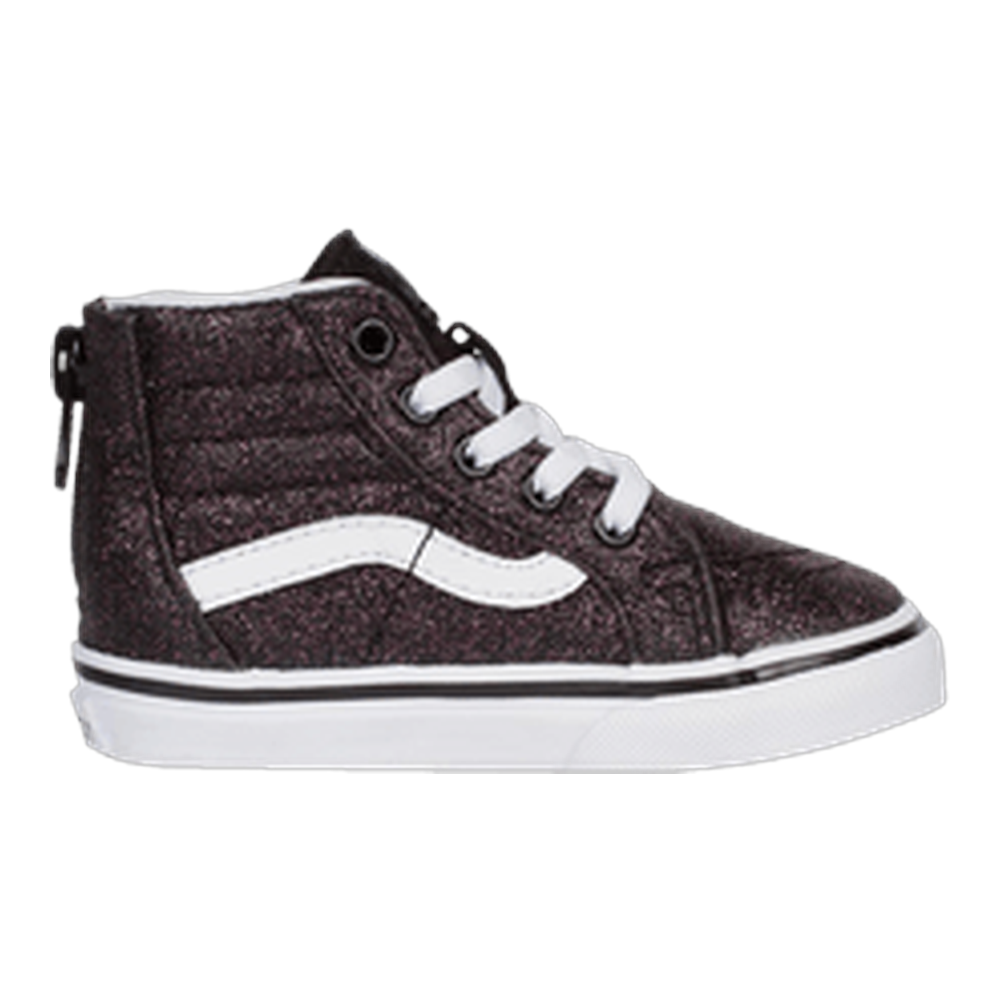 Vans Sk8-Hi Zip Toddlers' (TD) High-Top Sneakers — Glitter Stars Black/True White