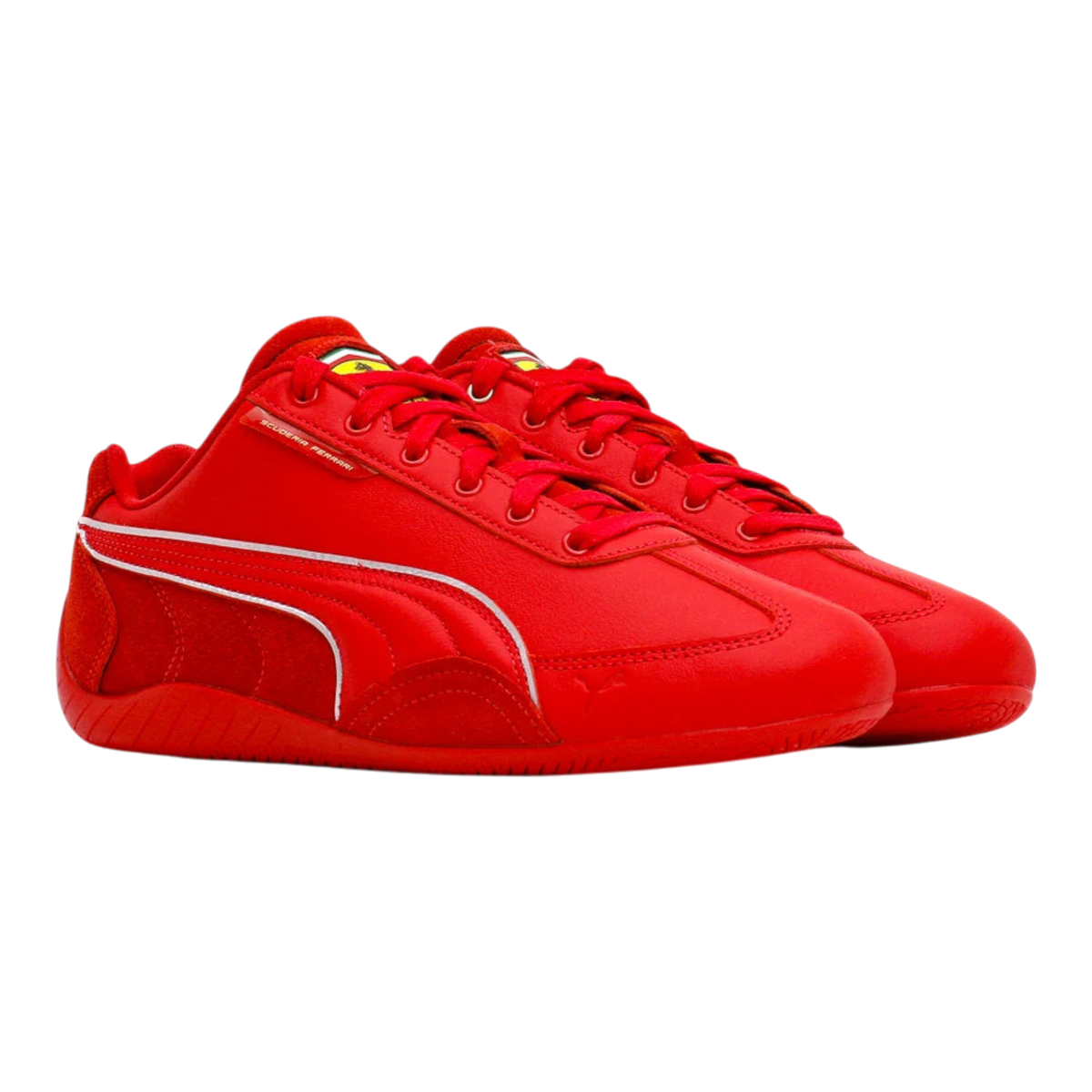 PUMA Ferrari Speedcat Mens Sneakers — Rosso Corsa/PUMA Black Suede Low-Top