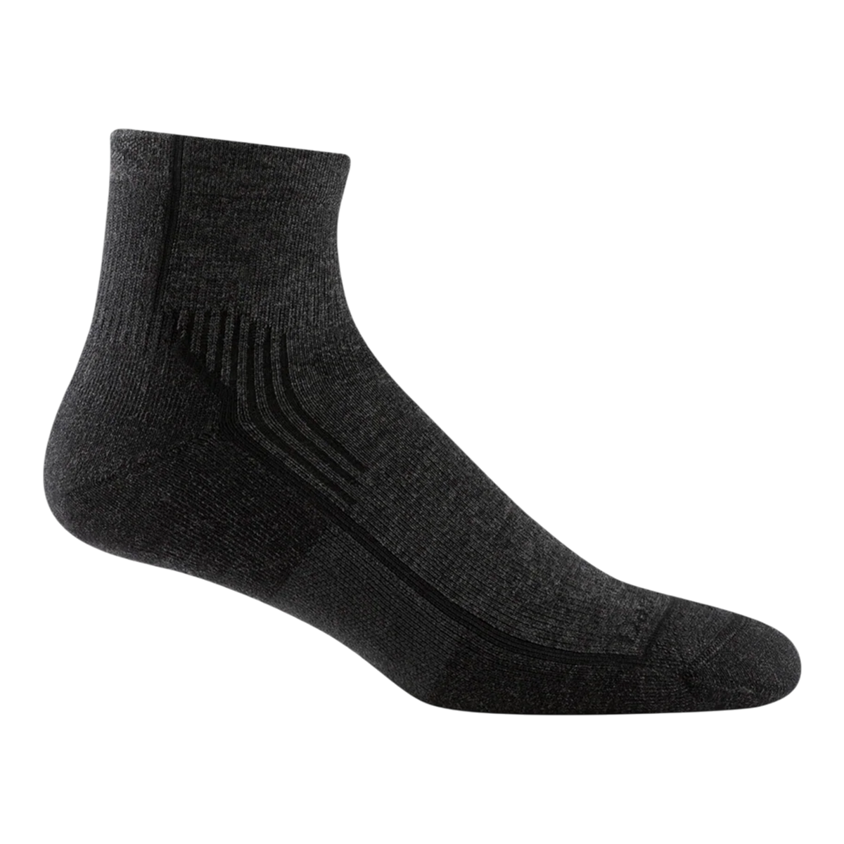 Darn Tough Hiker Quarter Midweight Cushion Mens Socks — Onyx Black