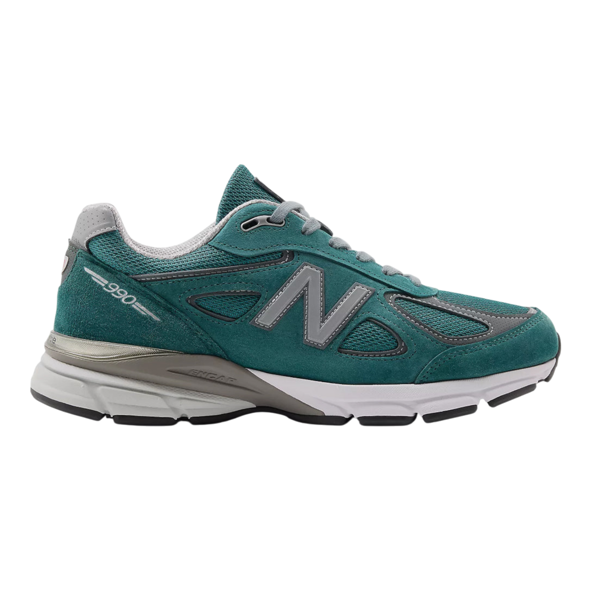 New Balance Made in USA 990v4 Mens Sneakers — Olive Suede Low-Top