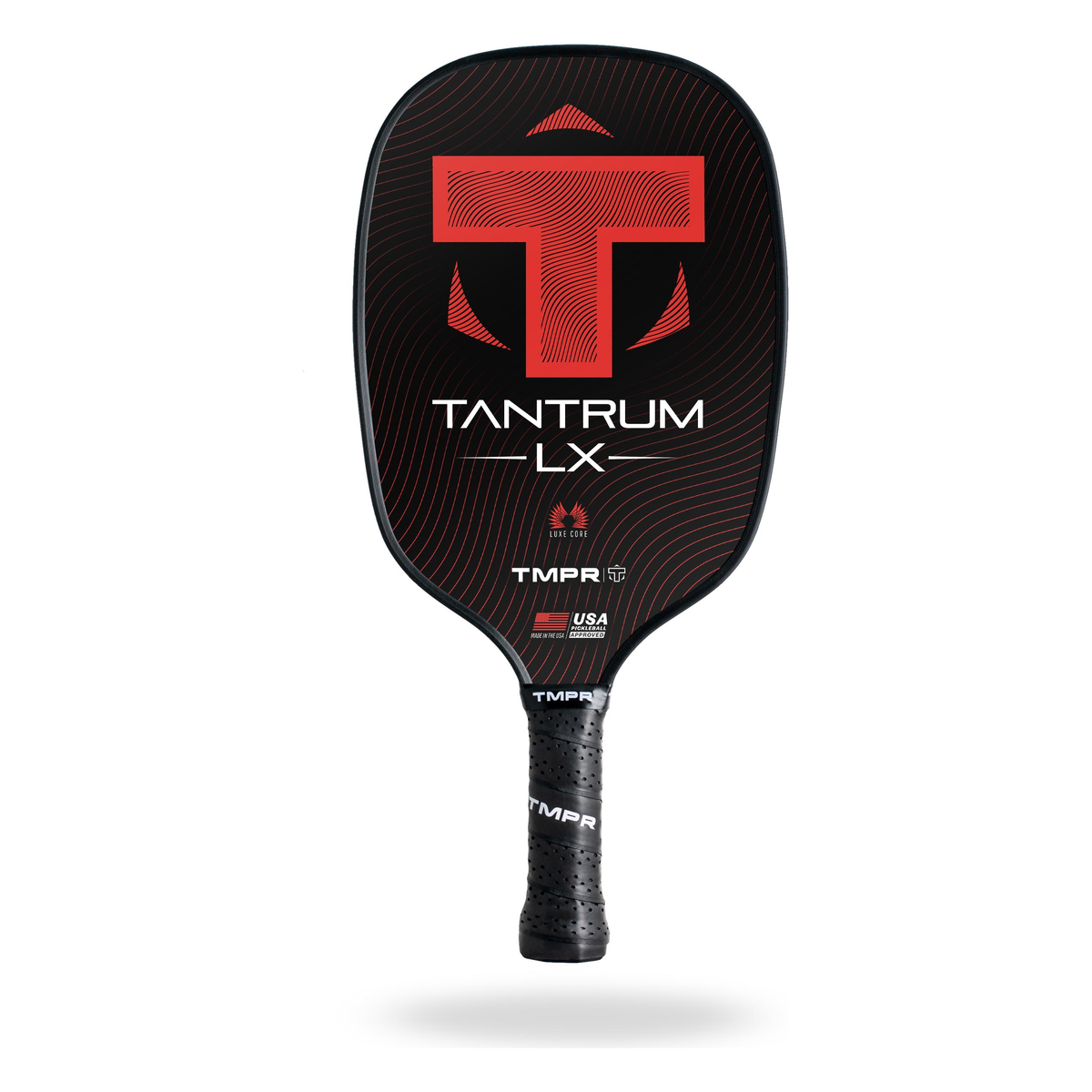 TMPR Tantrum LX Pickleball Paddle in Red - Front View