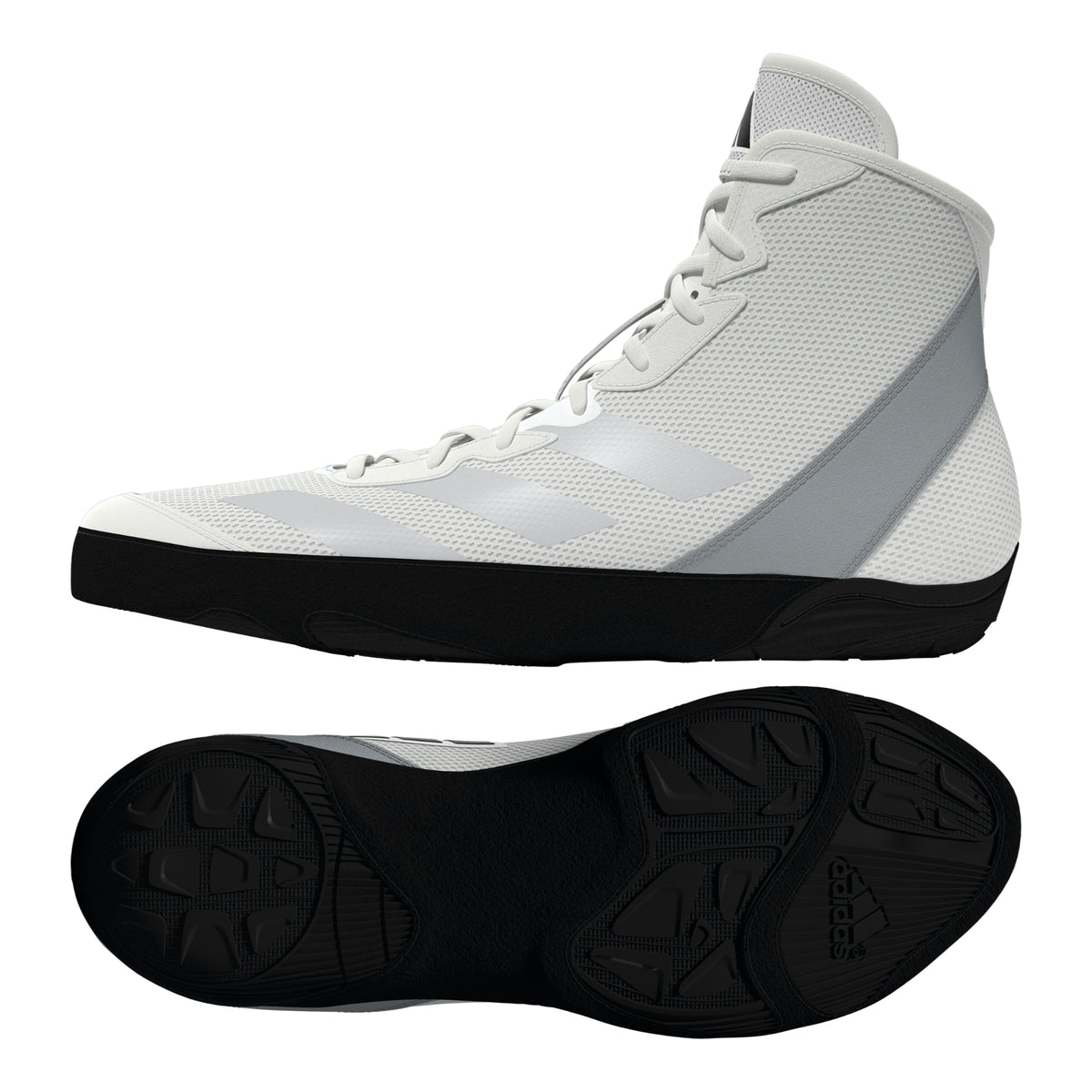Adidas Adizero White/Silver/Black Wrestling Shoes