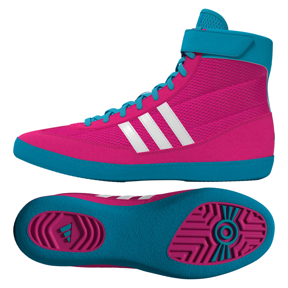 Adidas Combat Speed 4 Pink White Cyan Wrestling Shoes