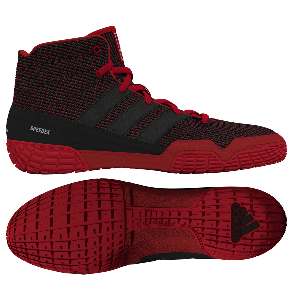 Adidas Speedex Red Black Silver Wrestling Shoes