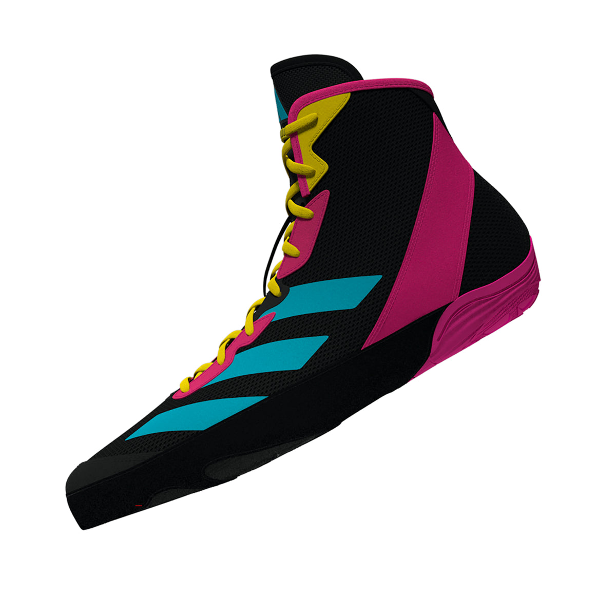 Adidas Adizero Black/Cyan/Pink Wrestling Shoes