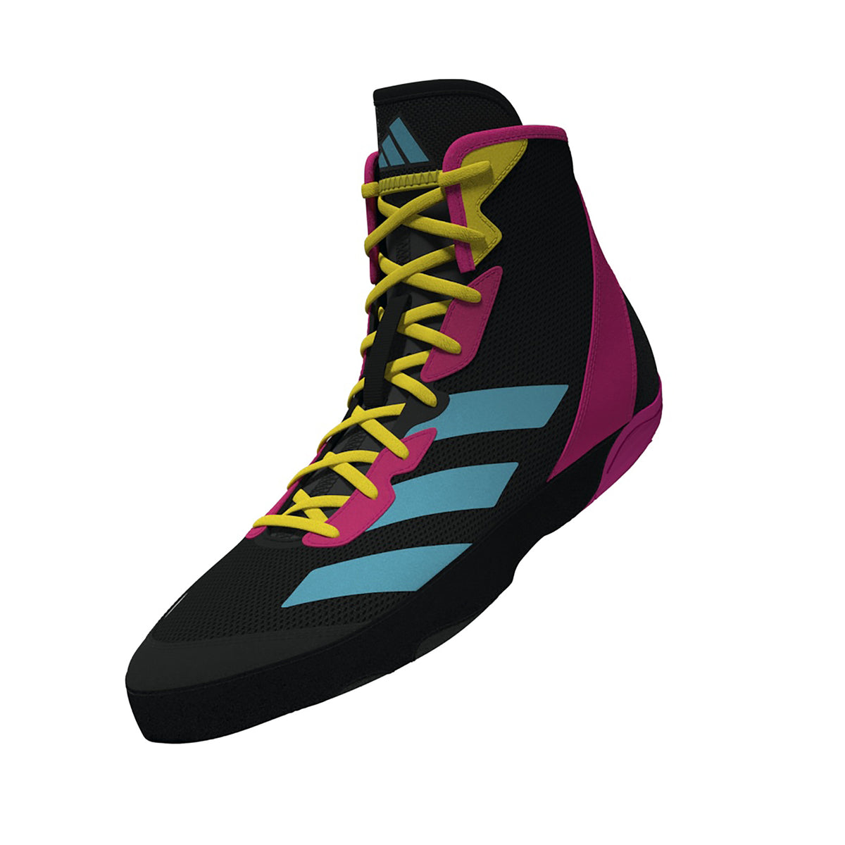Adidas Adizero Black/Cyan/Pink Wrestling Shoes