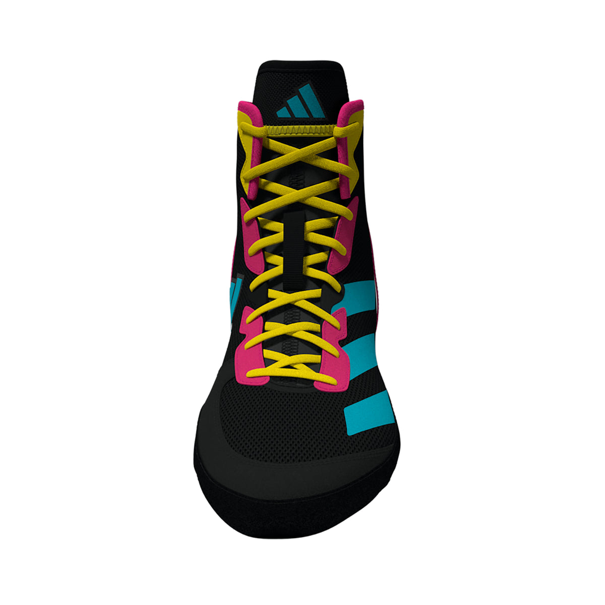 Adidas Adizero Black/Cyan/Pink Wrestling Shoes