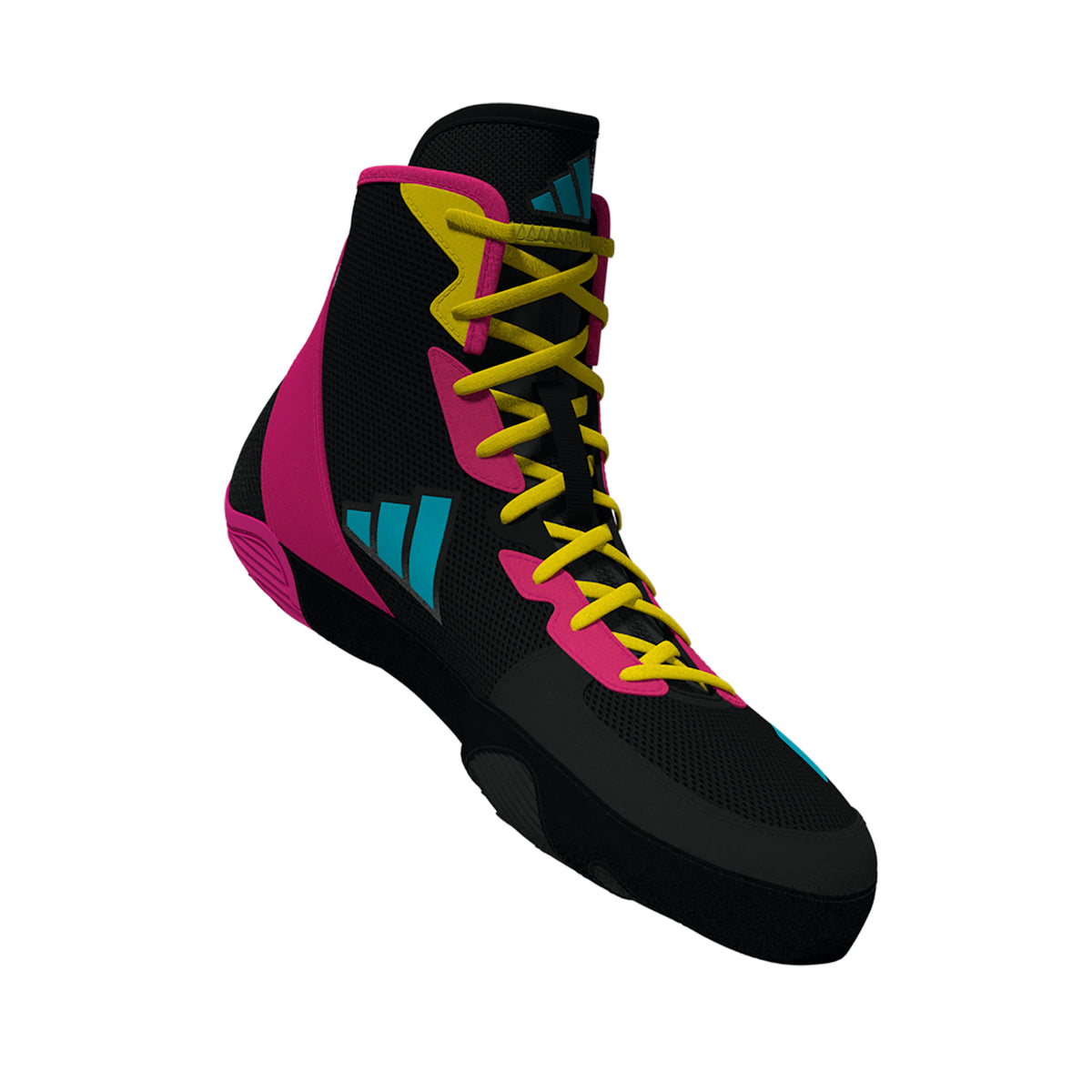Adidas Adizero Black/Cyan/Pink Wrestling Shoes