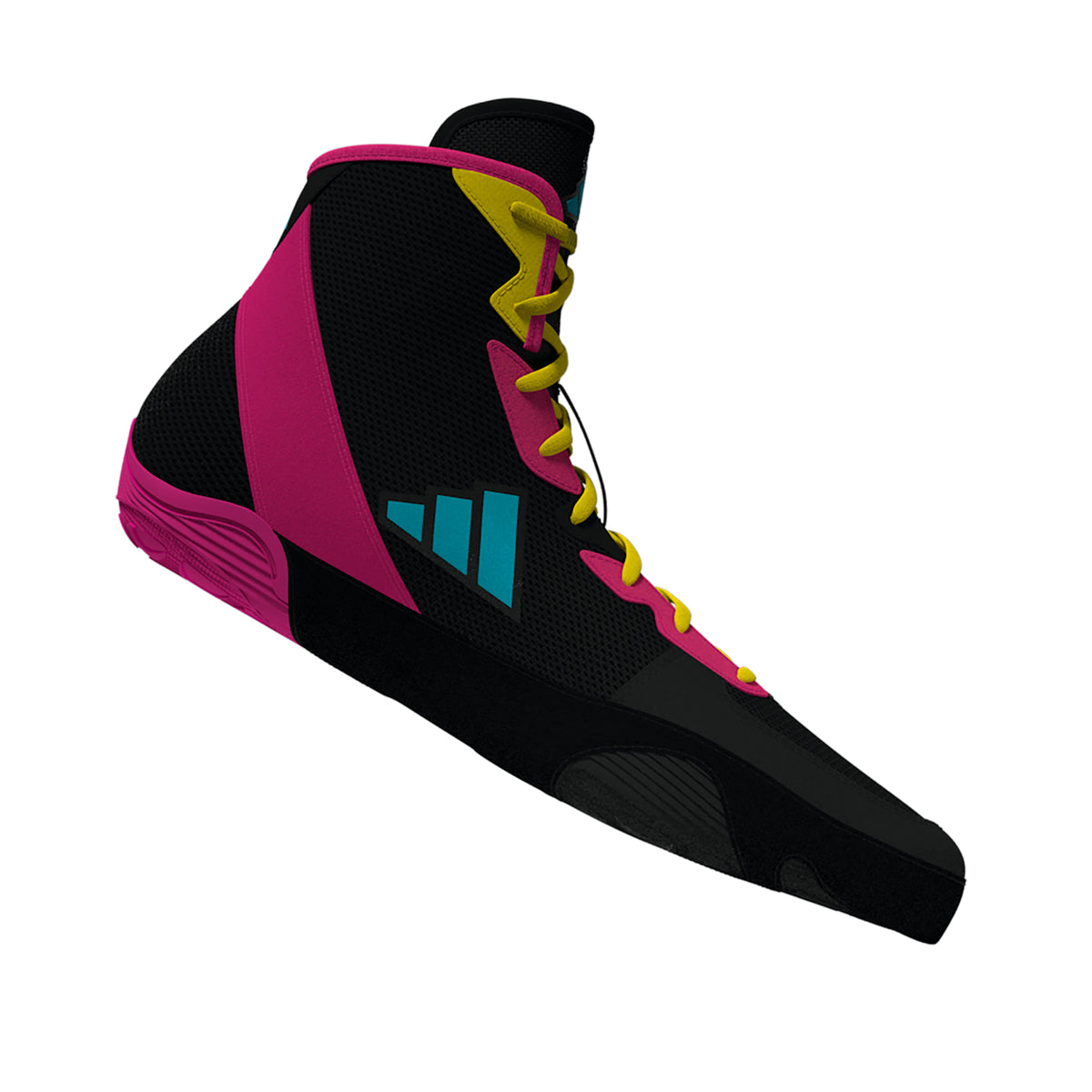 Adidas Adizero Black/Cyan/Pink Wrestling Shoes
