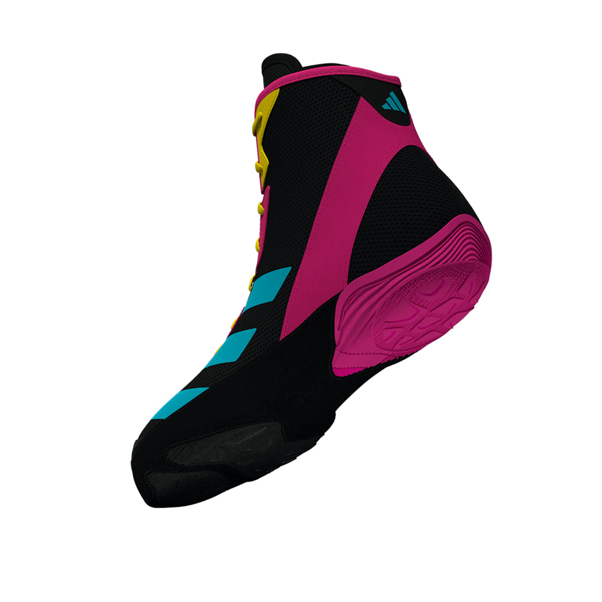 Adidas Adizero Black/Cyan/Pink Wrestling Shoes