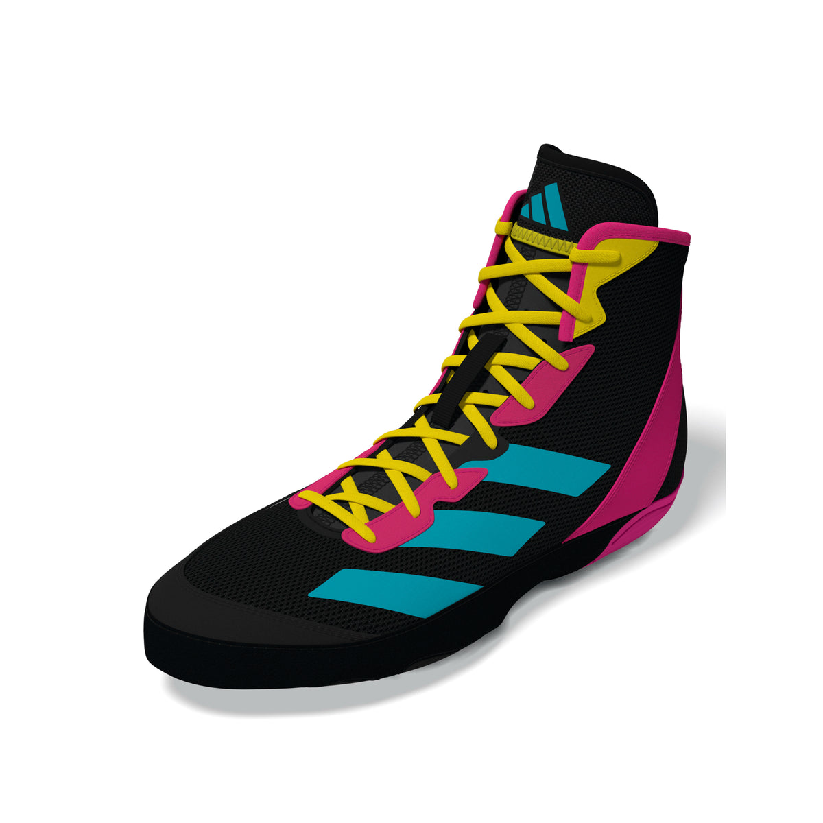 Adidas Adizero Black/Cyan/Pink Wrestling Shoes