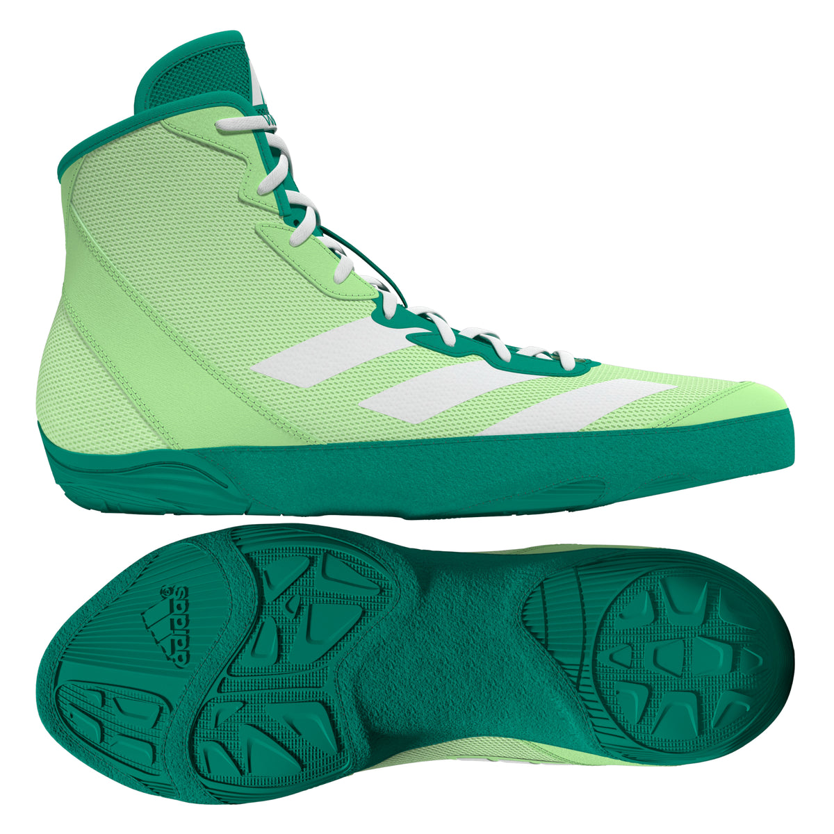 Adidas Adizero Lime/White/Teal Wrestling Shoes