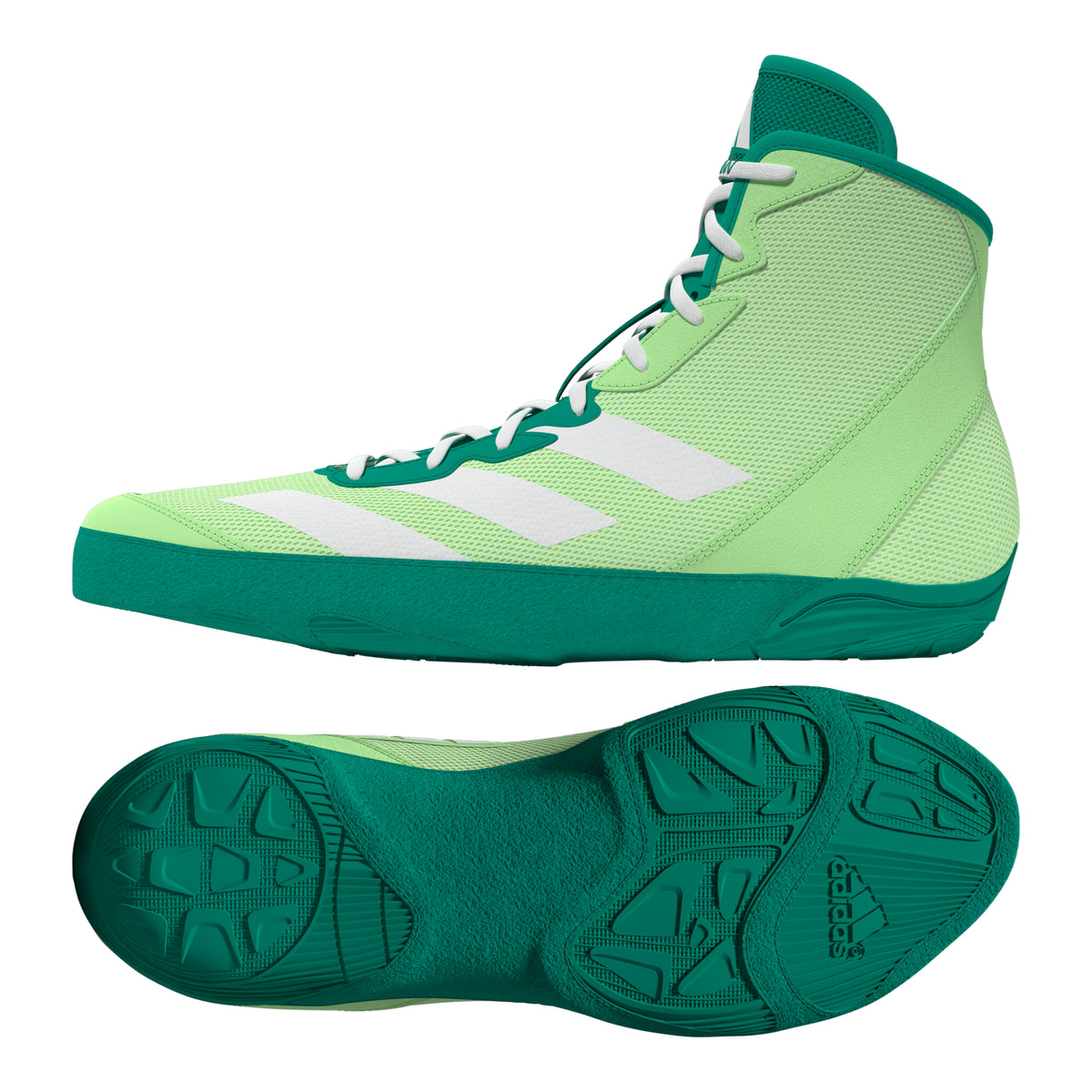 Adidas Adizero Lime/White/Teal Wrestling Shoes