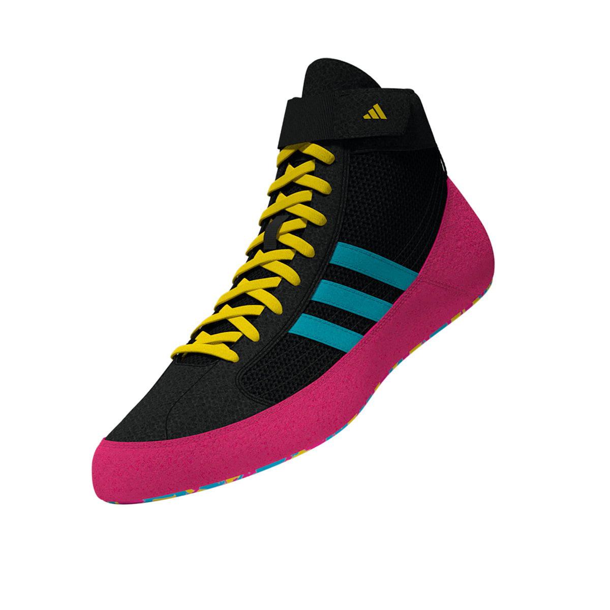 Adidas HVC 2 Black Cyan Pink Wrestling Shoes