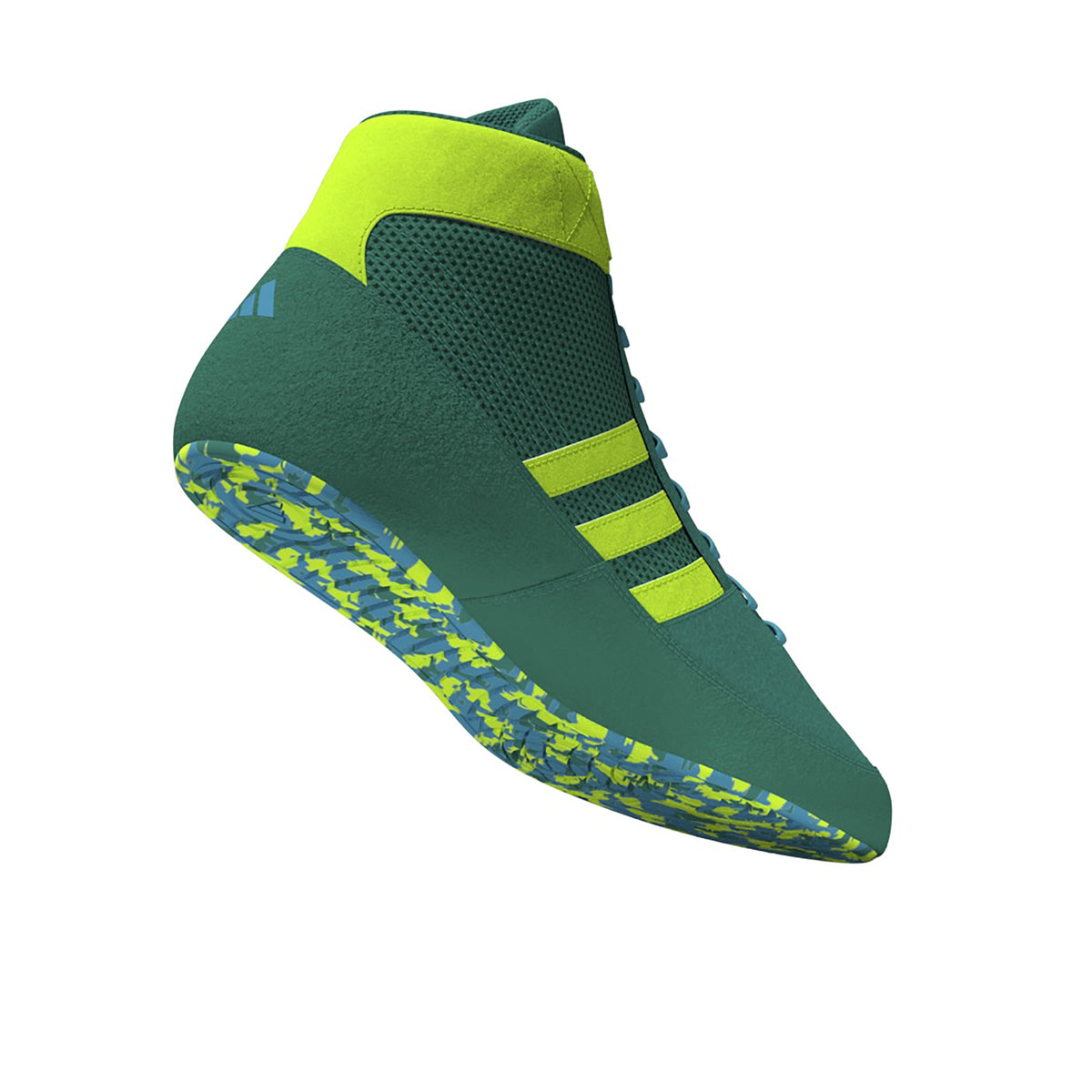 Adidas HVC 2 Pure-Teal Solar-Green Cyan Wrestling Shoes
