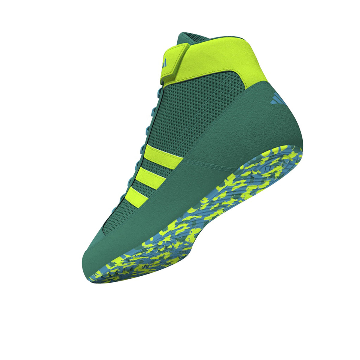 Adidas HVC 2 Pure-Teal Solar-Green Cyan Wrestling Shoes