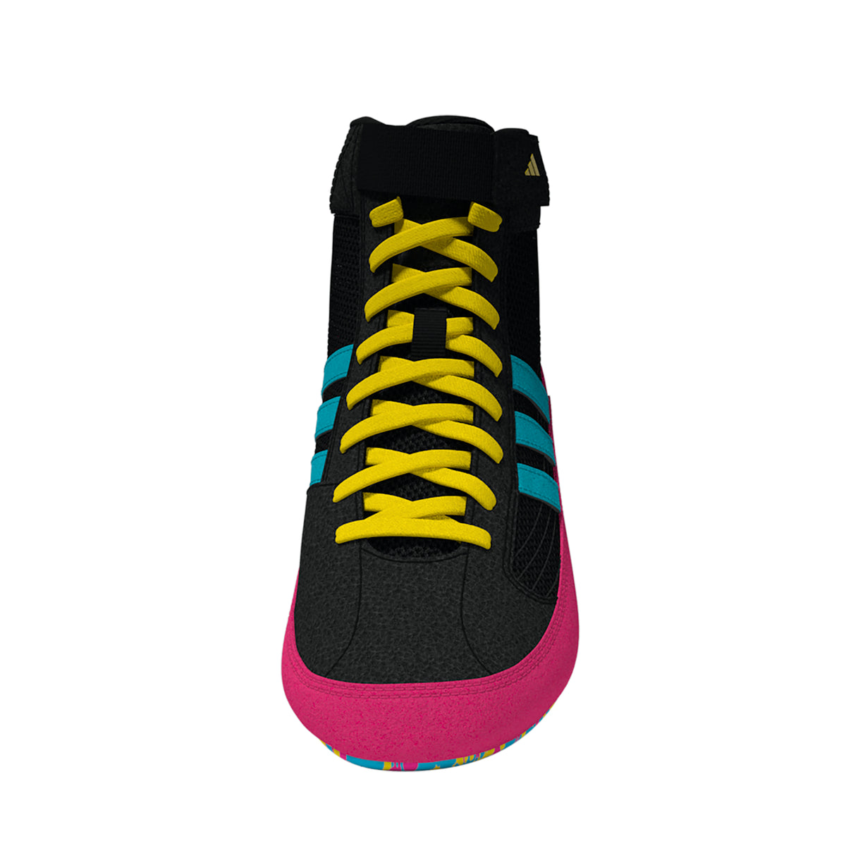 Adidas HVC 2 Youth Black Cyan Pink Wrestling Shoes