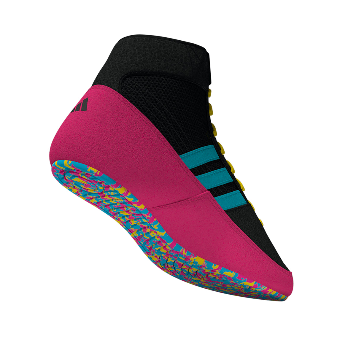 Adidas HVC 2 Youth Black Cyan Pink Wrestling Shoes