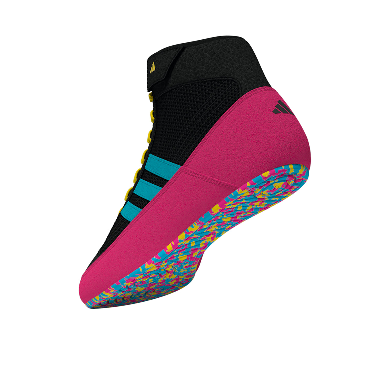 Adidas HVC 2 Youth Black Cyan Pink Wrestling Shoes