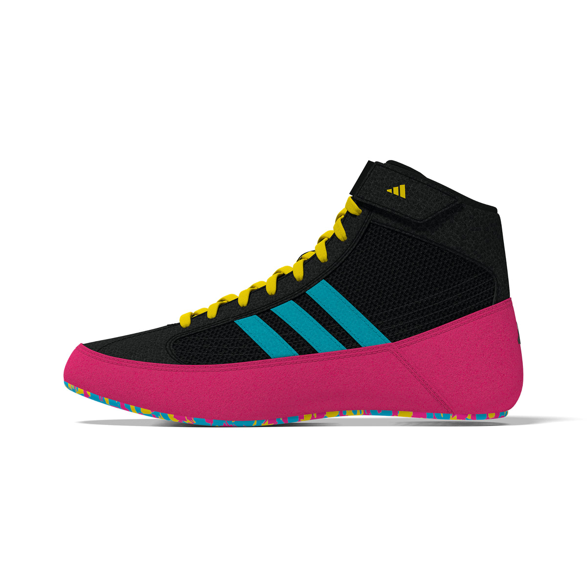 Adidas HVC 2 Youth Black Cyan Pink Wrestling Shoes