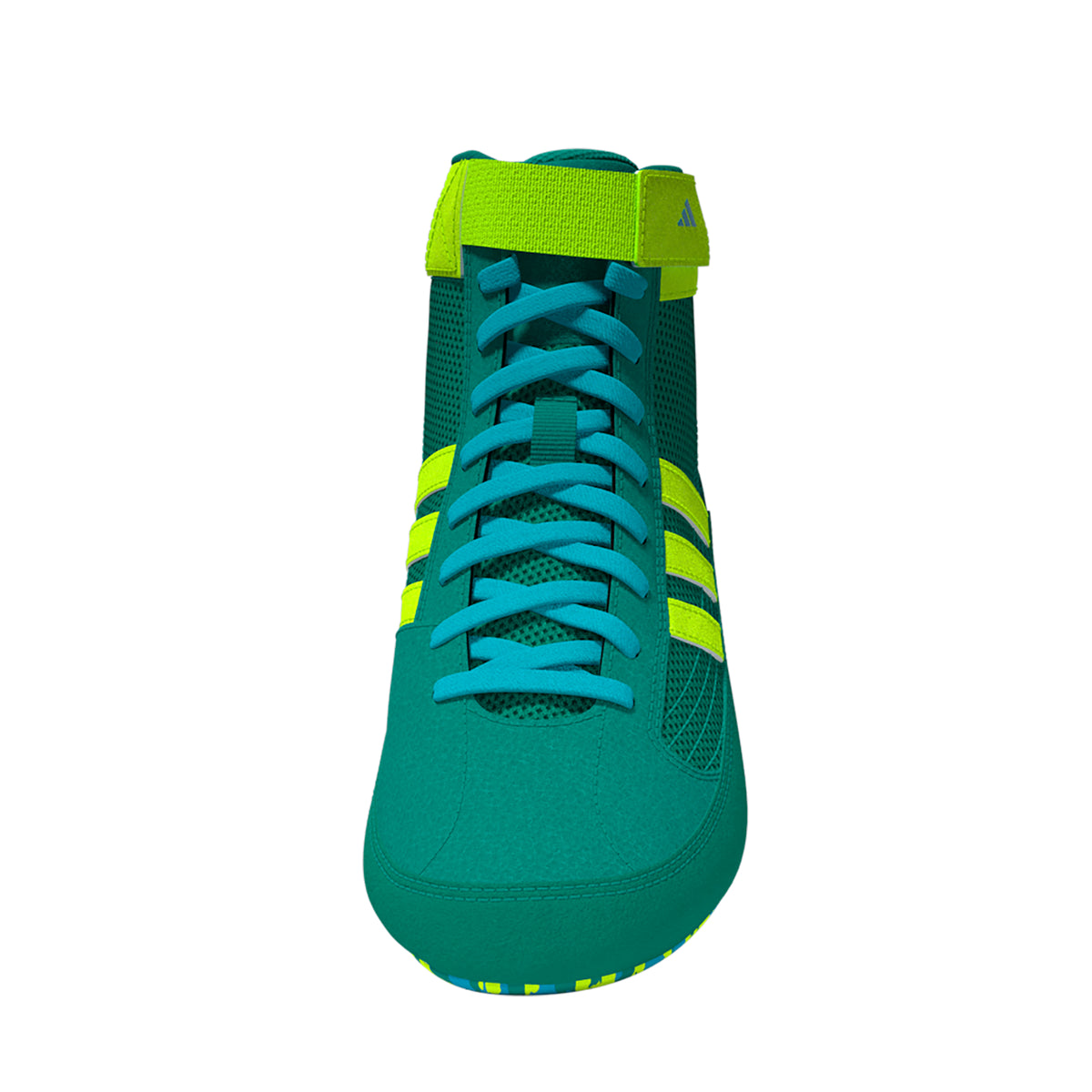 Adidas HVC 2 Youth Pure-Teal Solar-Green Cyan Wrestling Shoes