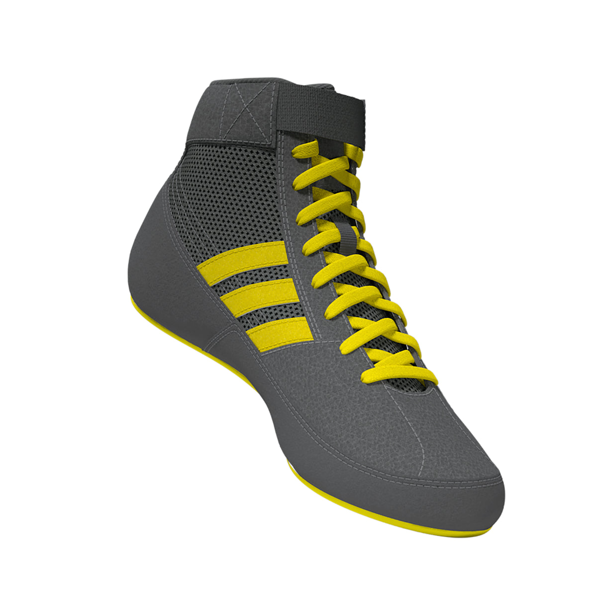 Adidas HVC 2 Youth Grey Yellow Wrestling Shoes
