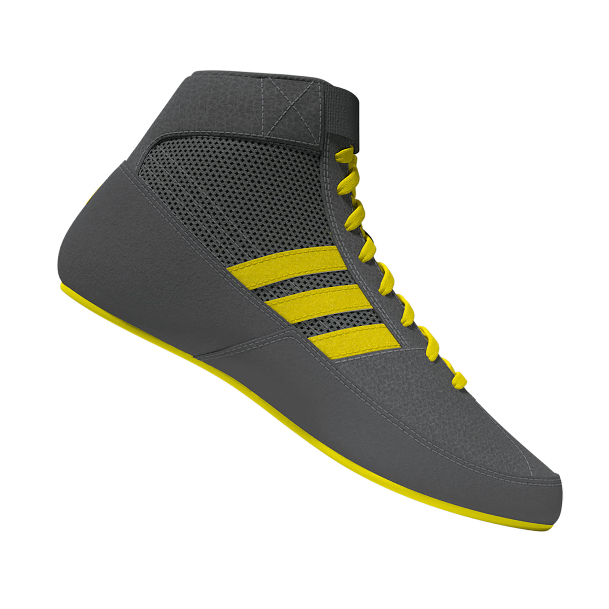Adidas HVC 2 Youth Grey Yellow Wrestling Shoes