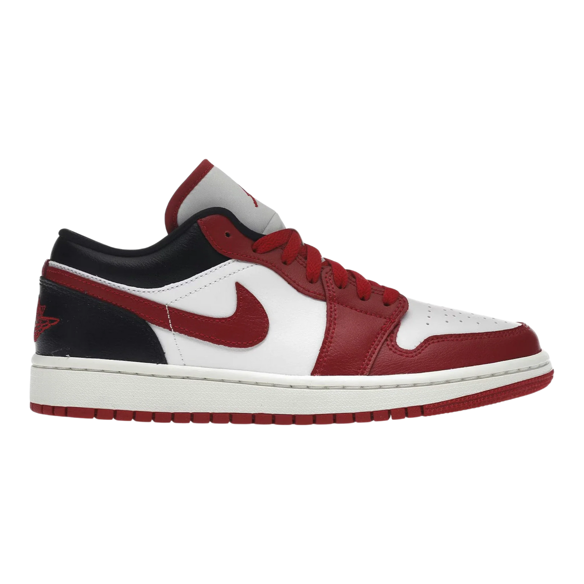 Air Jordan 1 Low Women's Sneakers — White/Gym Red/Black Low-Top
