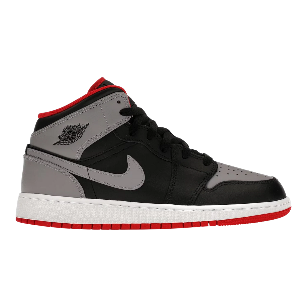 Air Jordan 1 Mid Big Kids' (GS) Sneakers — Black/Cement Grey Mid-Top