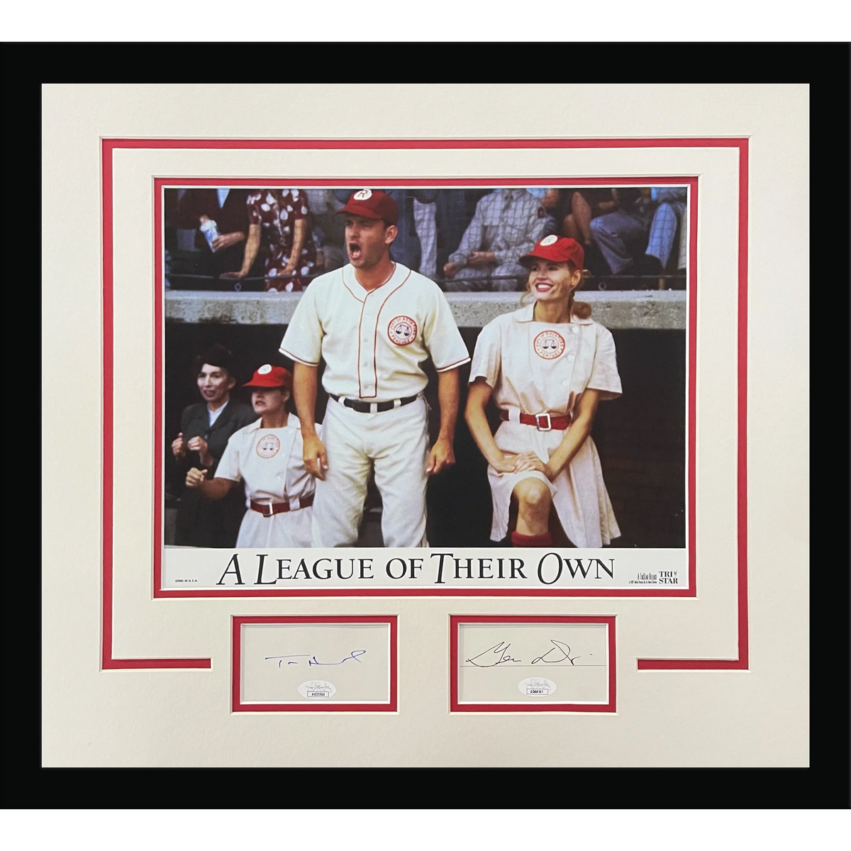 Tom Hanks And Geena Davis Autographed "A League of their Own" Deluxe Framed Piece - JSA
