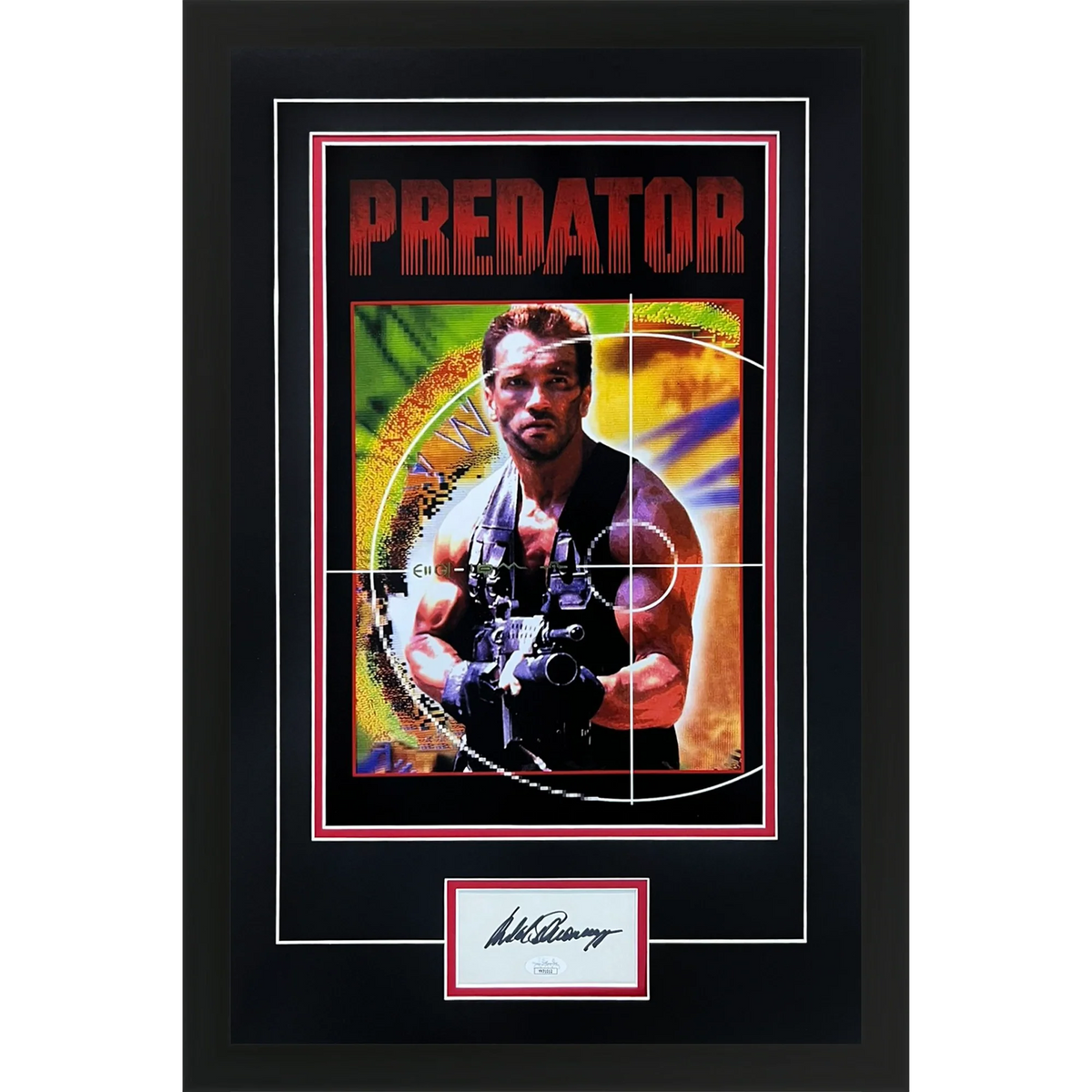 Arnold Schwarzenegger Autographed Predator Deluxe Framed 11x17 Movie Poster Piece - JSA