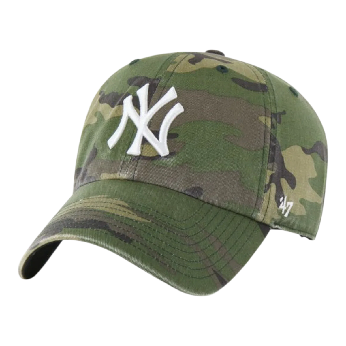 47 Brand Clean Up New York Yankees Men's Strapback Hat — Camo Adjustable Cap