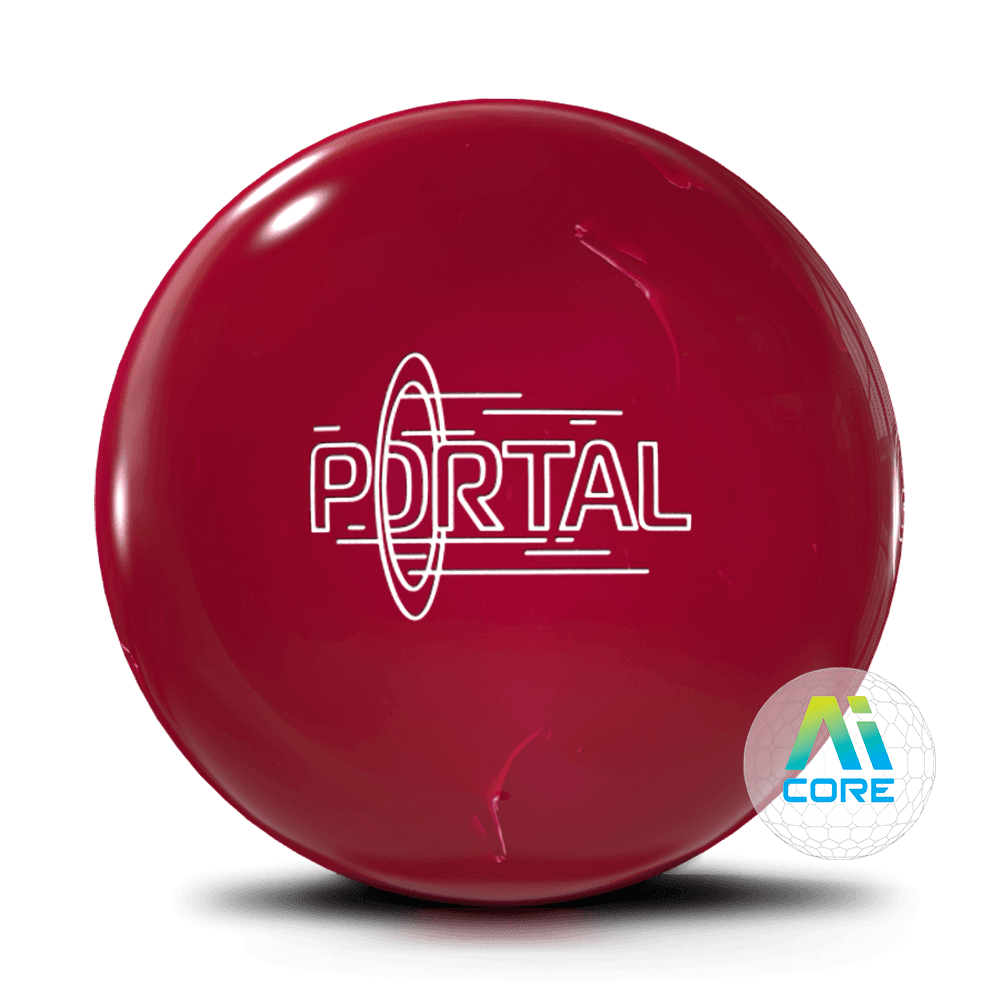 900 Global Portal solid reactive bowling ball in red with Conduit A.I. Core Technology