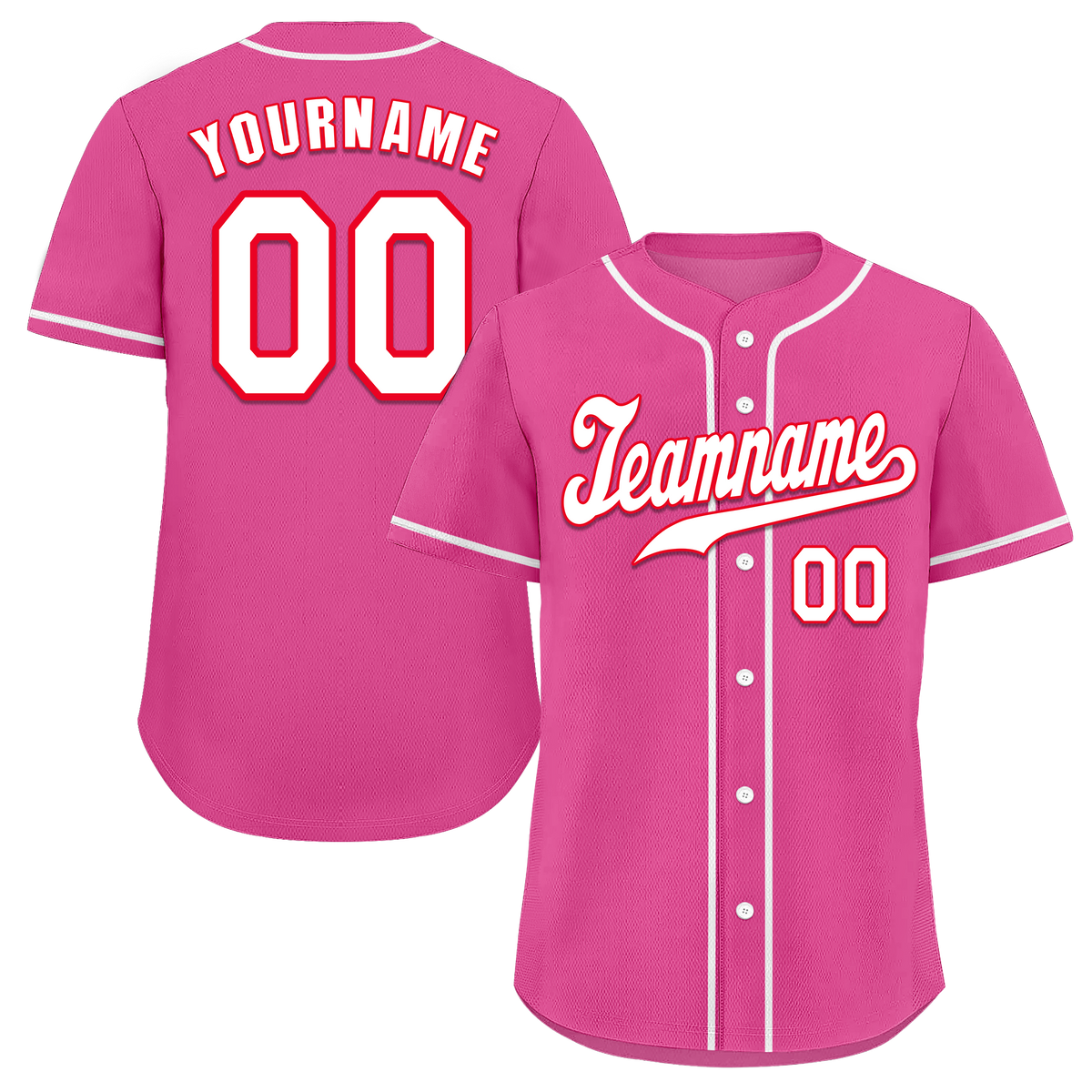Custom Pink Classic Style White Authentic Baseball Jersey
