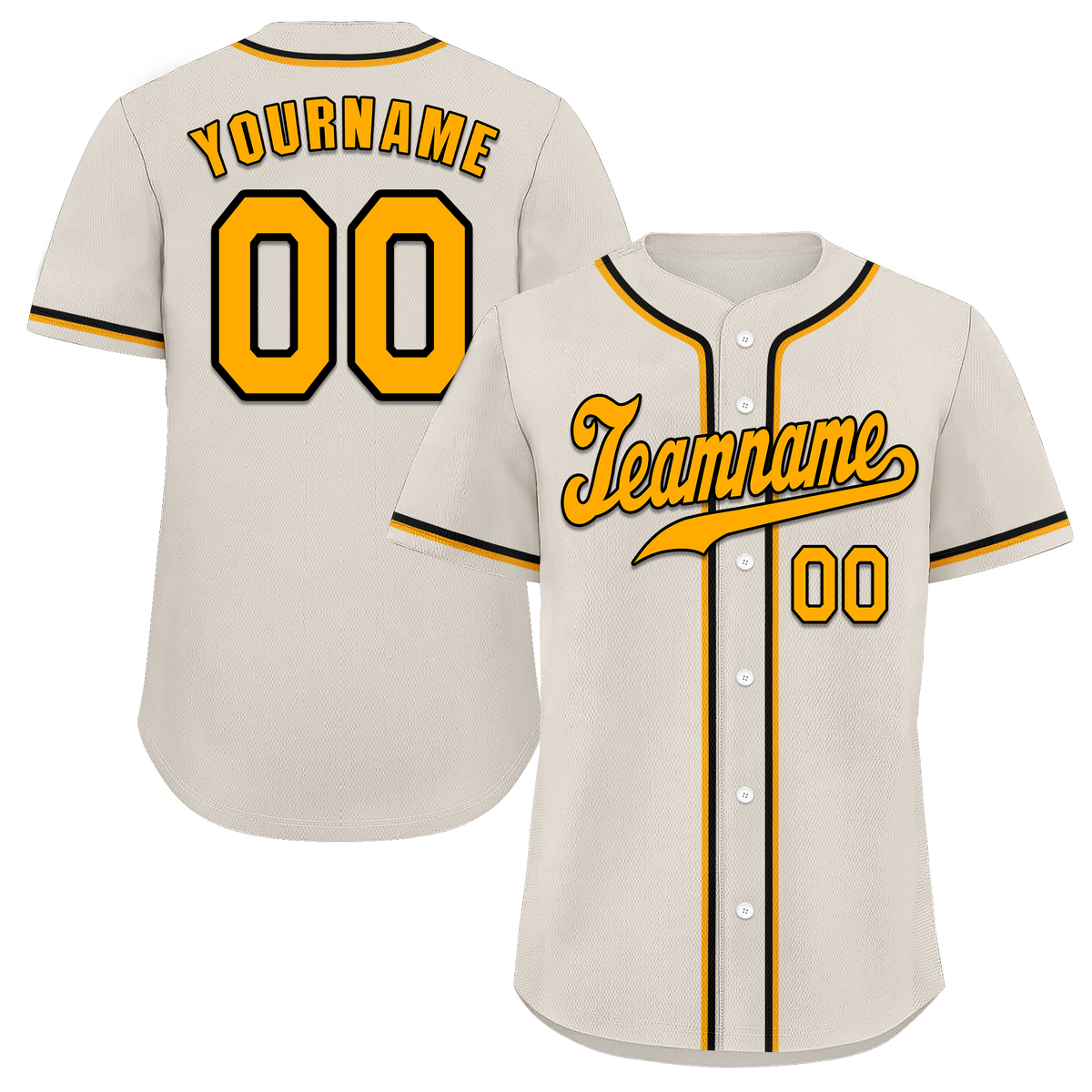 Custom Grey Classic Style Yellow Authentic Baseball Jersey