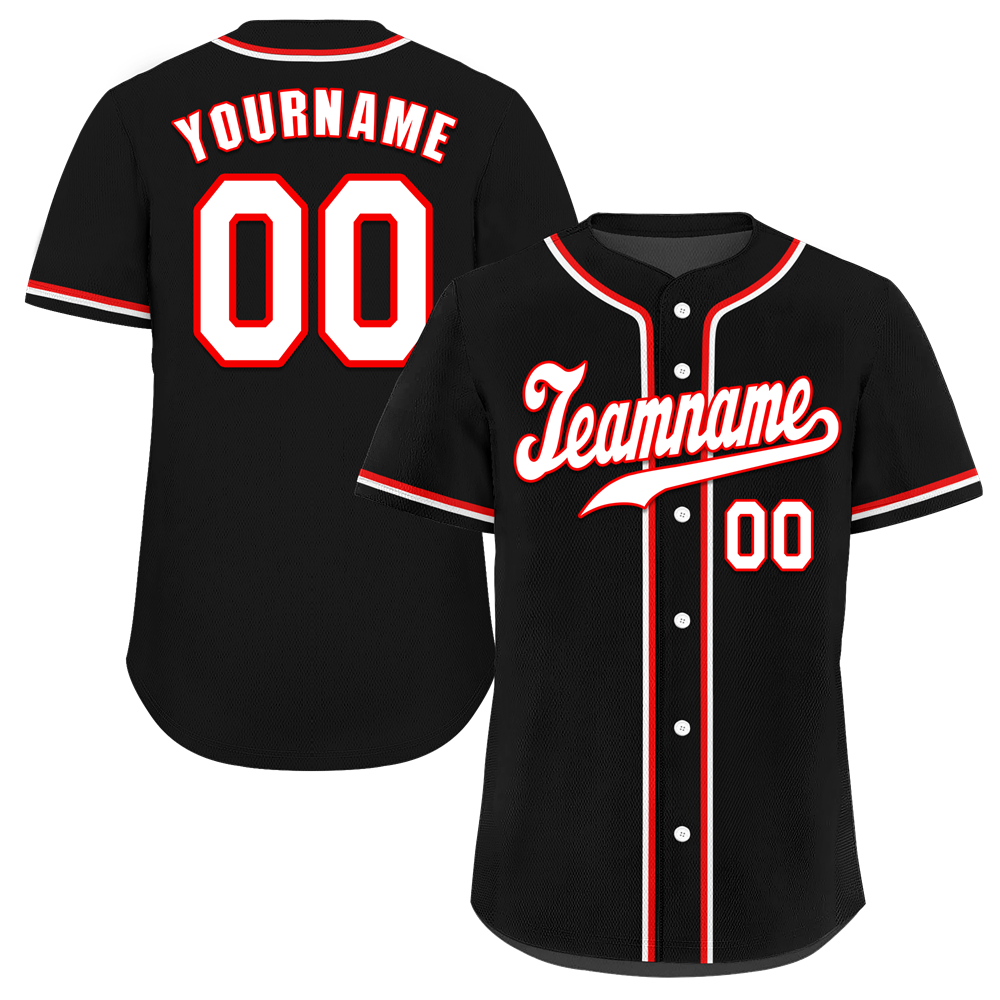 Custom Black Classic Style White Authentic Baseball Jersey