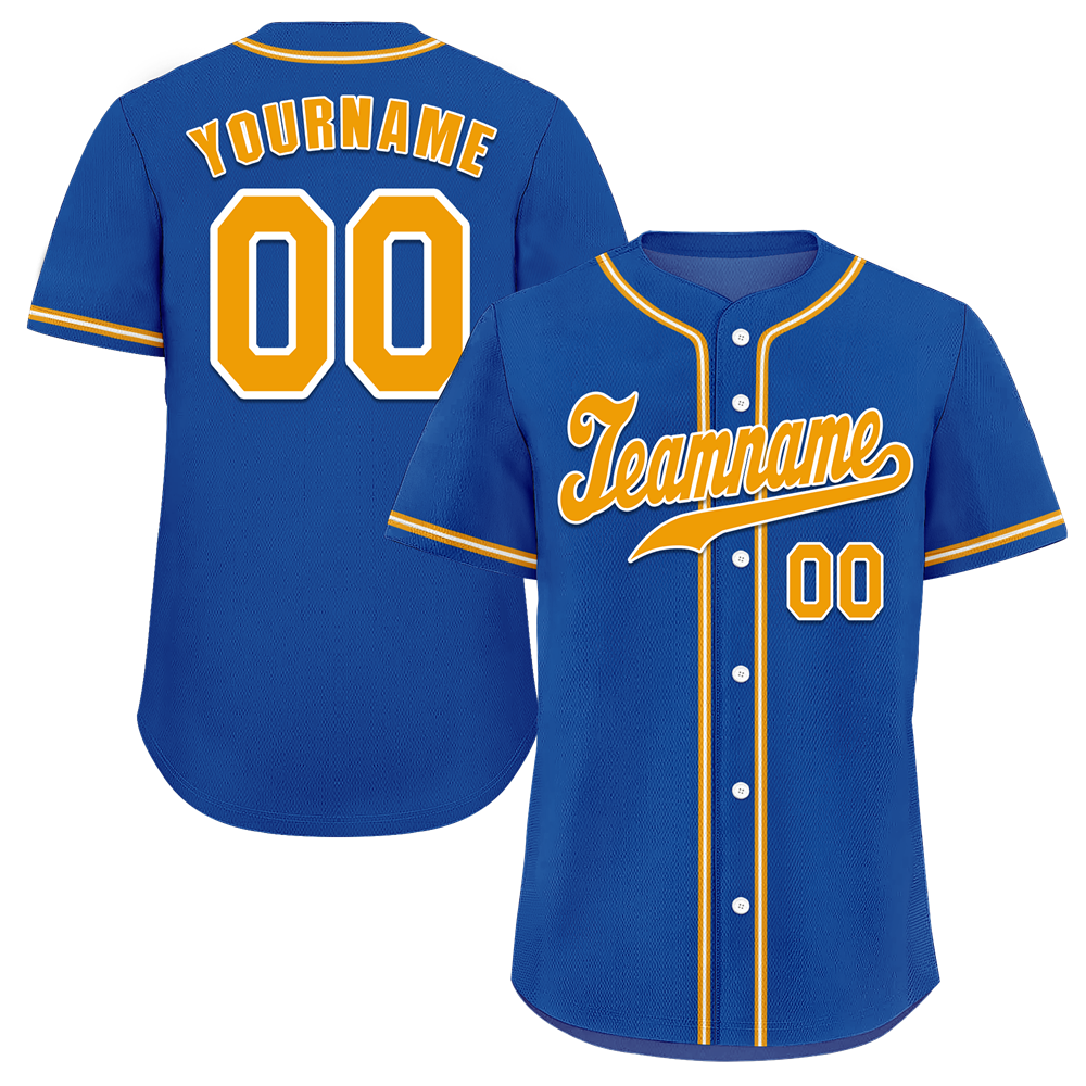 Custom Blue Classic Style Orange Authentic Baseball Jersey