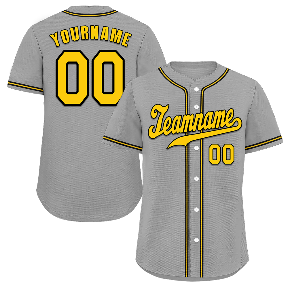 Custom Grey Classic Style Orange Authentic Baseball Jersey
