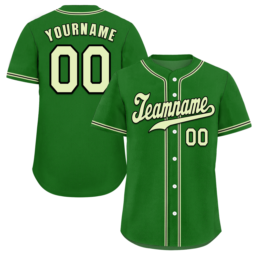 Custom Green Classic Style White Authentic Baseball Jersey