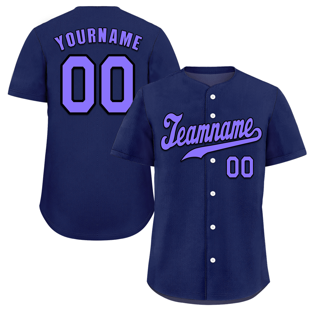Custom Blue Classic Style Purple Authentic Baseball Jersey