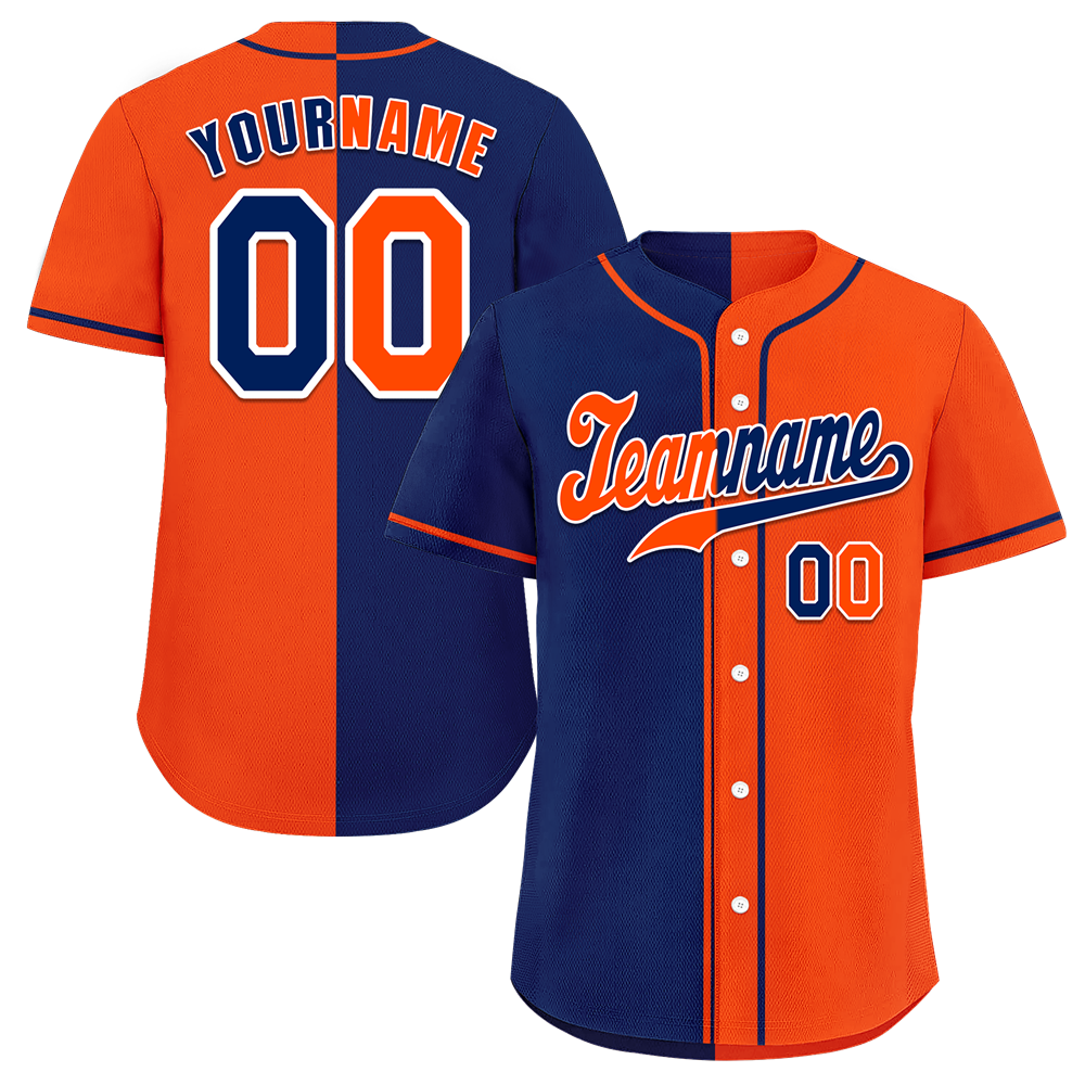 Custom Blue Orange Gradient Fashion Orange Authentic Baseball Jersey