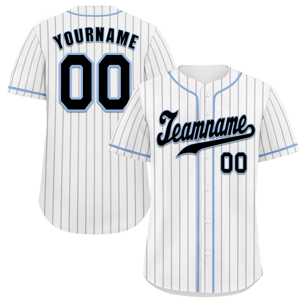 Custom White Stripe Fashion Black Authentic Baseball Jersey