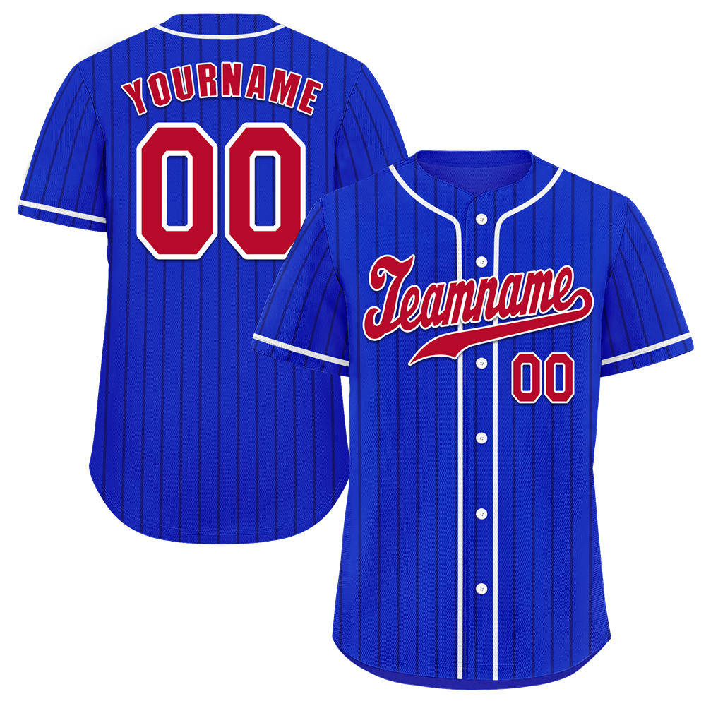 Custom Blue Stripe Fashion Brown Authentic Baseball Jersey