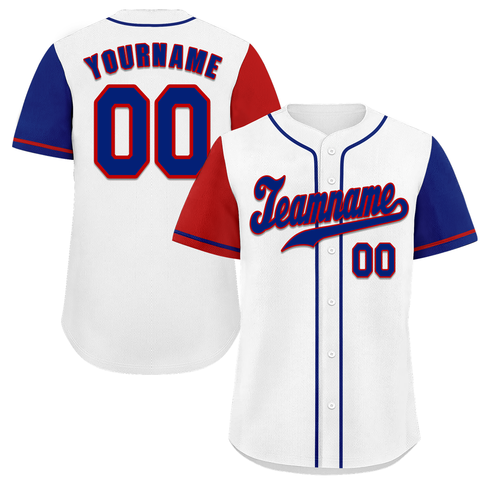 Custom White Two Tone Blue Authentic Baseball Jersey