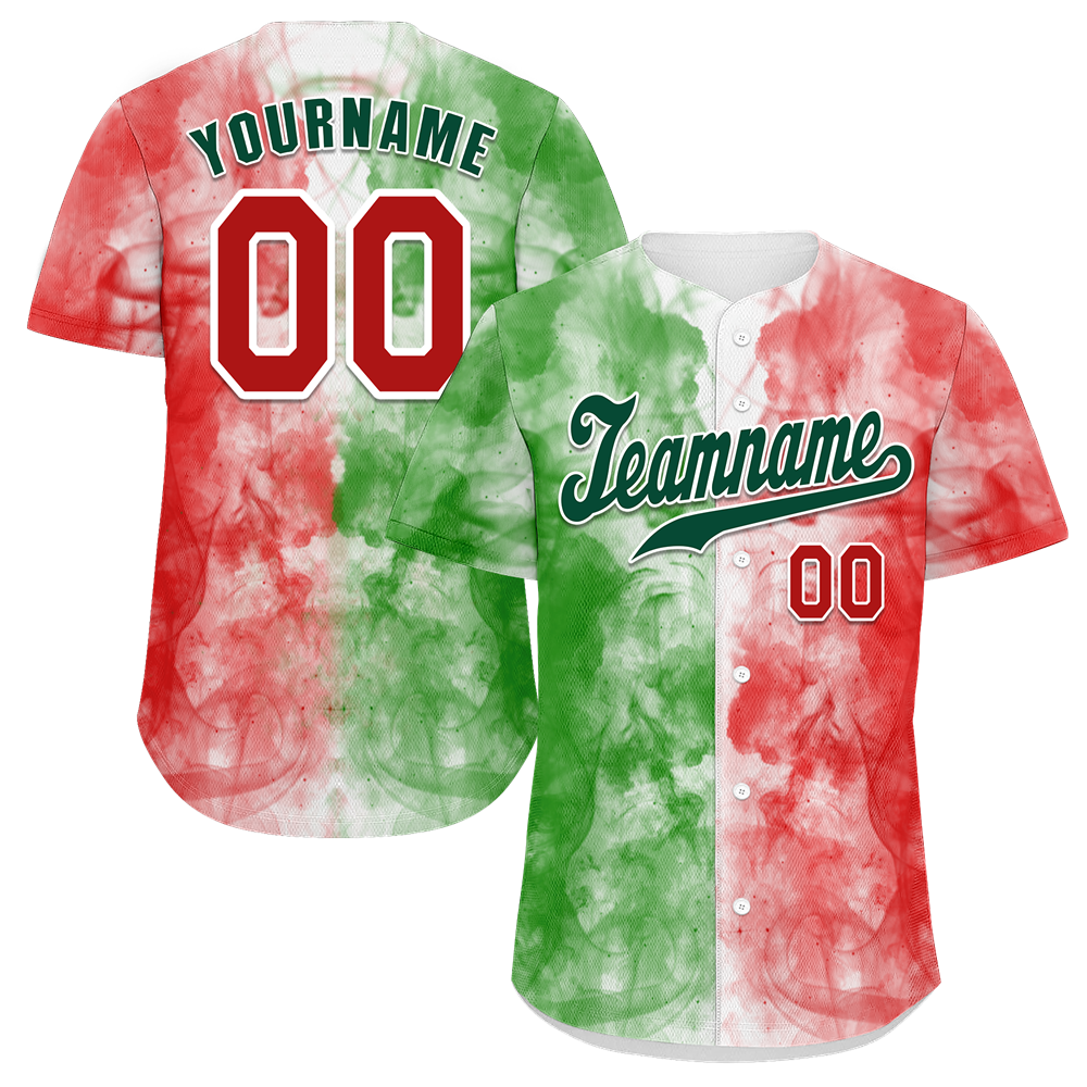 Custom Green Pink Graffiti Pattern Green Authentic Baseball Jersey
