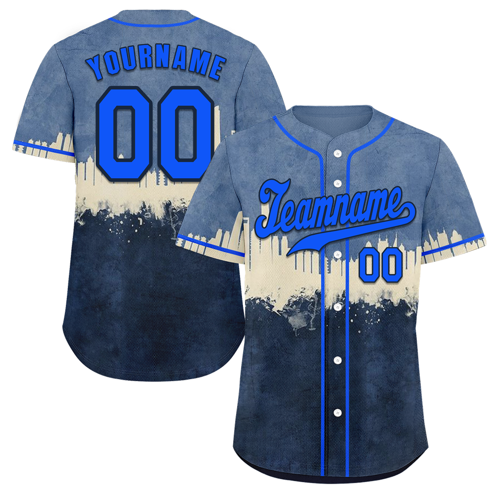 Custom Grey Black City Edition Blue Authentic Baseball Jersey BSBJ0a-bc0fbc7