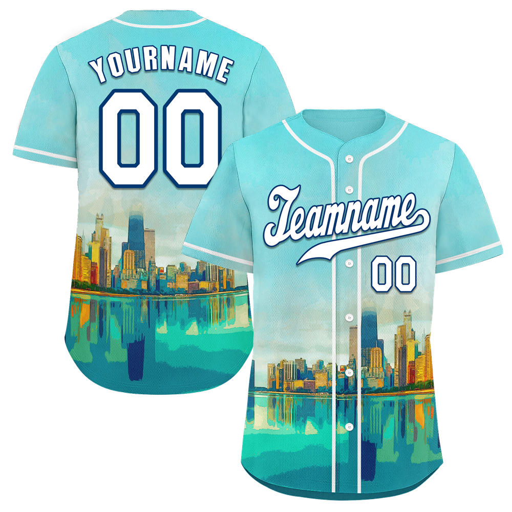 Custom Aqua City Edition White Authentic Baseball Jersey BSBJ0a-bc0fbd0