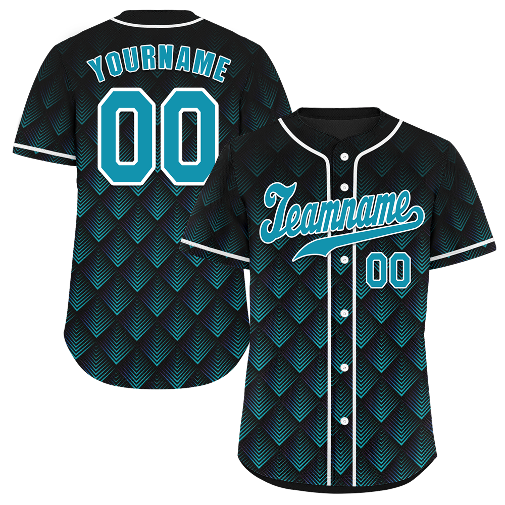 Custom Black 3D Pattern Aqua Authentic Baseball Jersey BSBJ0a-bc0fbdc
