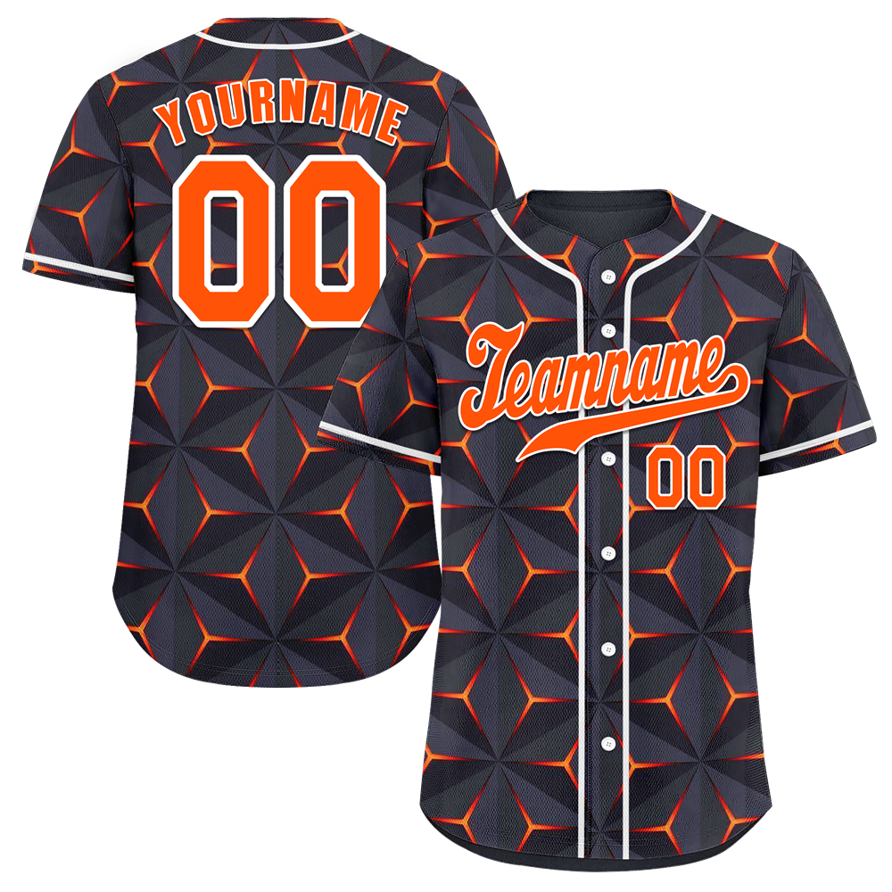 Custom Black 3D Pattern Orange Authentic Baseball Jersey BSBJ0a-bc0fbdd